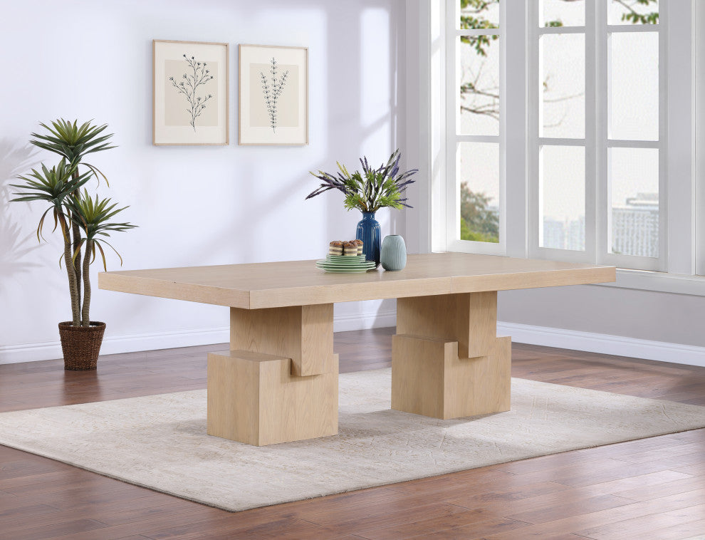 Anzio Oak Veneer Dining Table, Oak