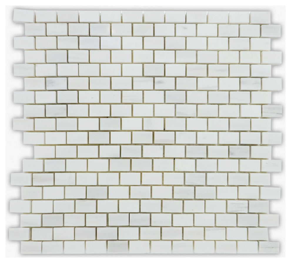 Bianco Dolomiti Polished 5/8x1 Marble Mosaic