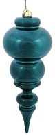 Vickerman N150642DSV 14" Teal Shiny Finial Ornament