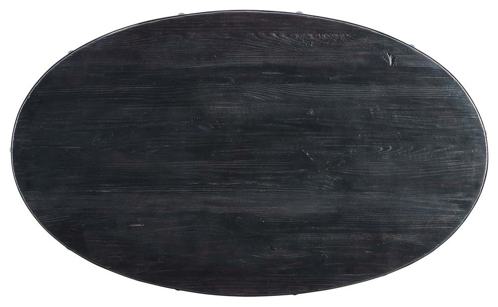 Drive Wood Top Coffee Table, Black Gold