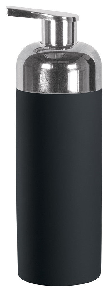 Black Non Slip Porcelain Pur Bathroom Accessories, Short Soap Dispenser
