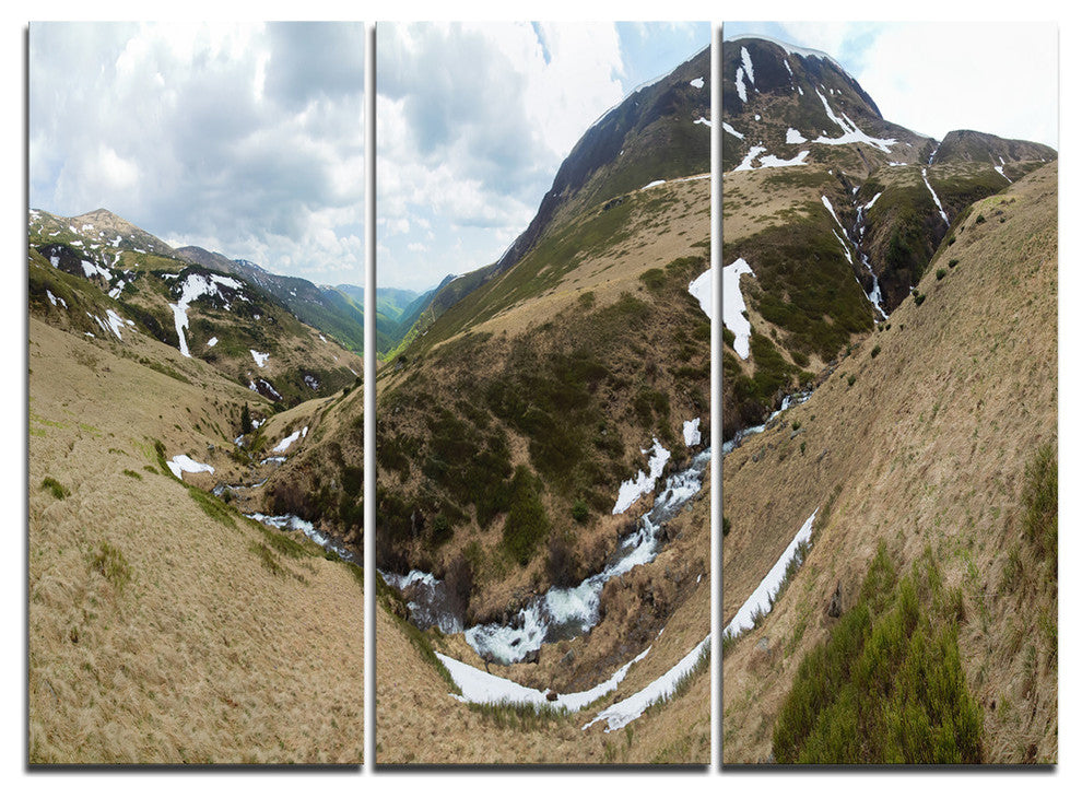 "Wild Sprint Mountain Panorama" Metal Wall Art, 3 Panels, 36"x28"