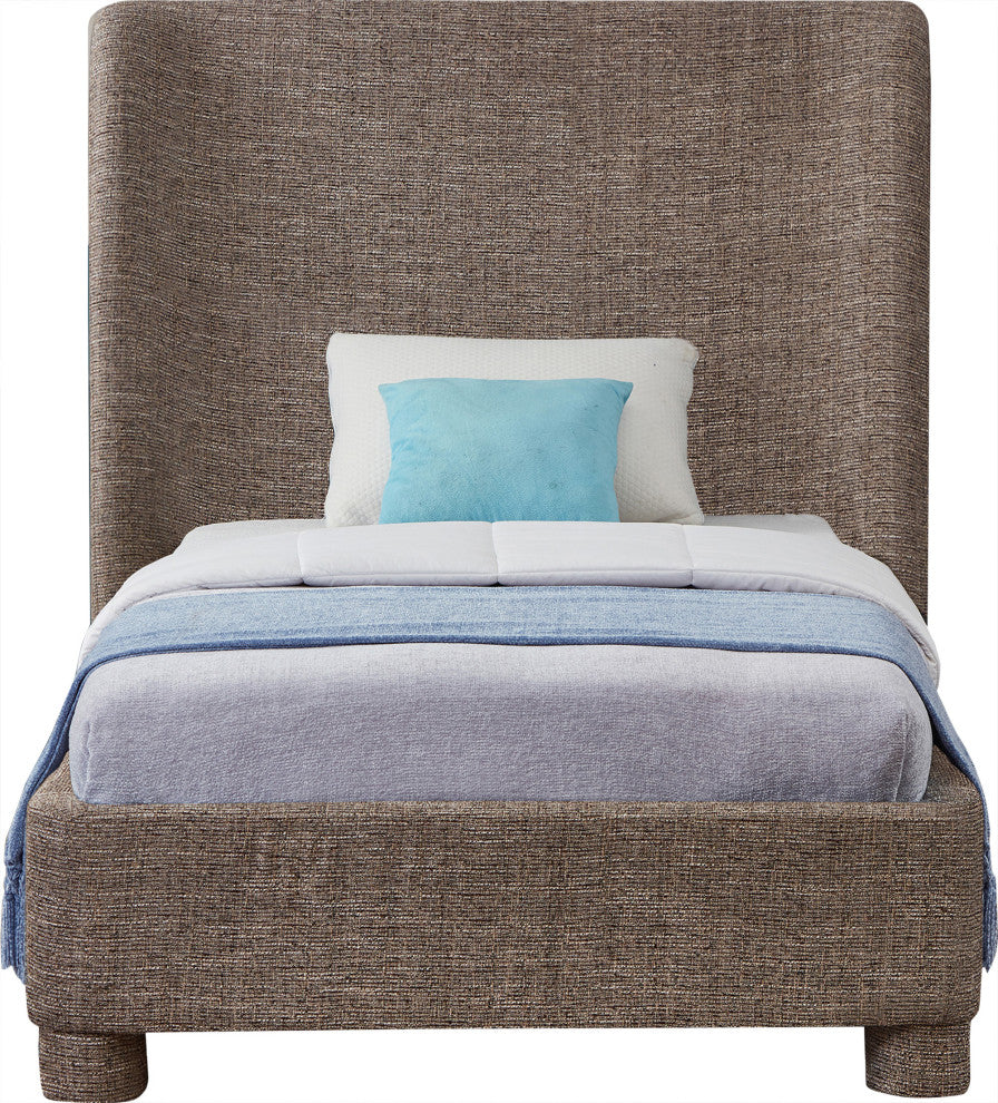 Penny Bed, Brown, Twin, Linen Textured Fabric