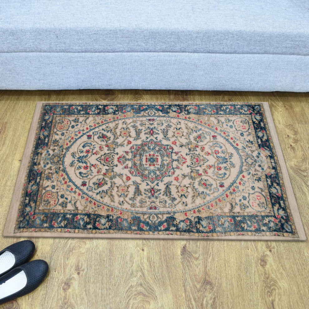 Machine Made Polyester Durable Indoor Outdoor Washable Oriental Pattern Footmat
