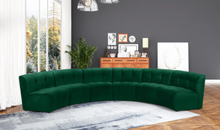 Limitless Velvet Upholstered 6-Piece Modular Sectional, Green