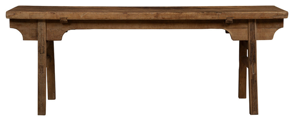 Large Peasant 82" Wide Antique Elm Console, Natural