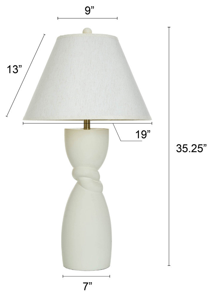 Black Layered Table Lamp Matte Black Finish on Polyresin Body Natural Shade