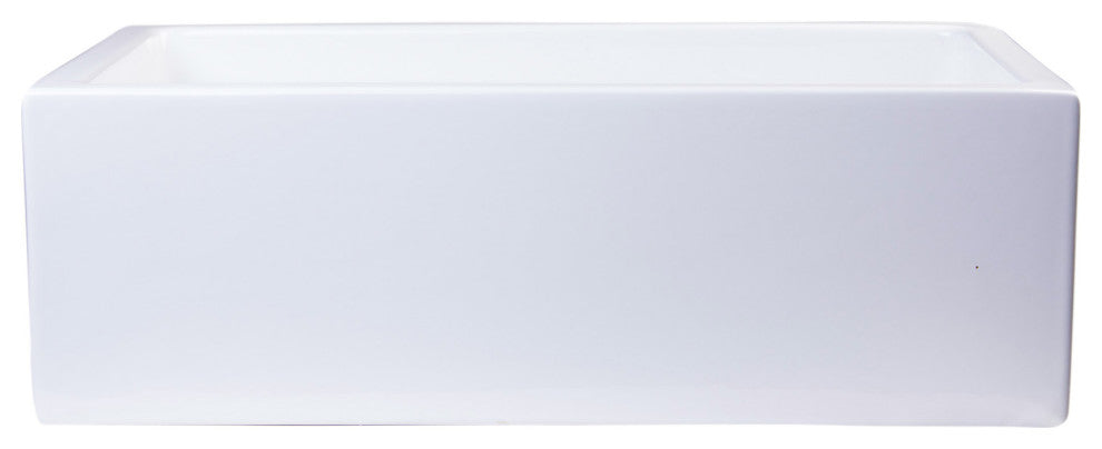 ALFI brand AB3018SB-W 30" White Smooth Solid Thick Wall Fireclay Farm Sink
