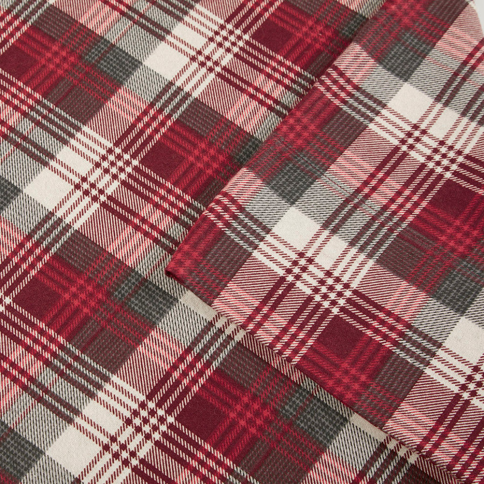 Woolrich Flannel Cotton Flannel Winter Sheet Set, Red Plaid