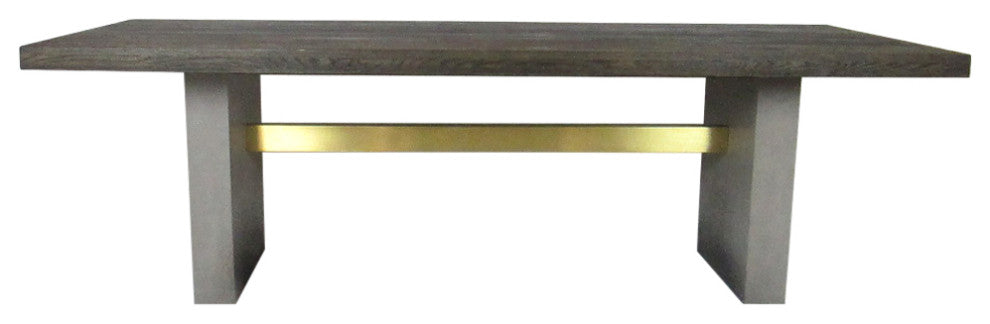 Modrest June Modern Dark Grey and Walnut Dining Table