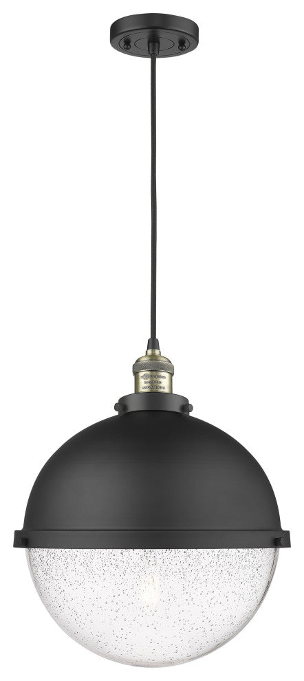 Innovations 201C-BAB-HFS-124-BK-LED Hampden 1 Light Pendant, Matte Black
