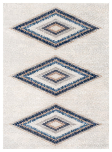 Surya Remy RMY-2302 7'10"x10' Rug, Taupe/Dark Blue/Denim/Gray/Light Gray/White