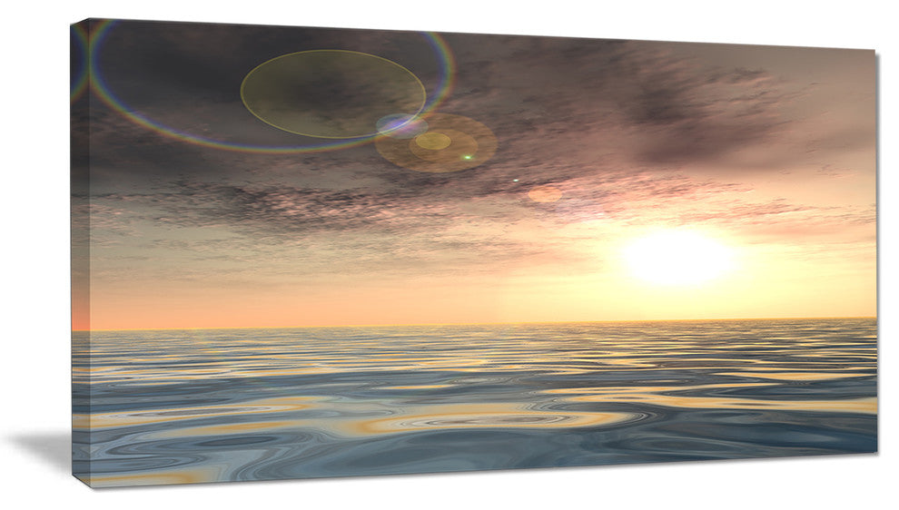 "Dark Sky With Clouds At Sunset" Beach Canvas Wall Art, 32"x16"