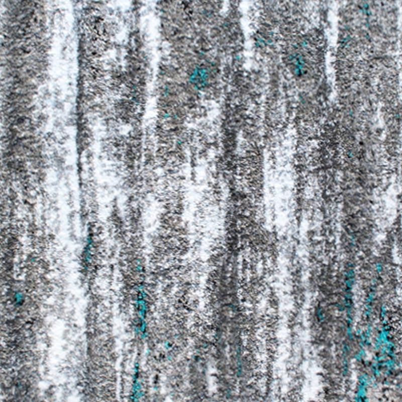 Marian Collection Distressed Olefin Area Rug with Jute Backing, Turquoise, 2' X 7'