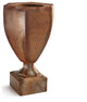 Weathered Metal Tapered Square Urn