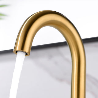 Luxier BSH11-S Single-Handle Bathroom Faucet with Drain, Brushed Gold