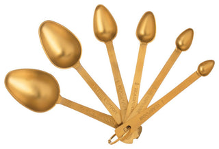 Gold Stainless Steel Measuring Spoons, 6-Piece Set