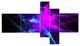 Purple Glowing Ball of Smoke, Abstract Canvas art print, 60"x32", 5 panels