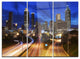 "Atlanta Skyline Twilight Blue Hour" Metal Wall Art, 3 Panels, 36"x28"
