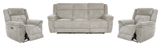 Richland Bristol Grey Power Reclining Sofa and Two Recliners