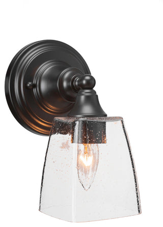 1-Light Wall Sconce, Espresso/Clear Bubble