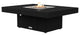 Rectangular Fire Pit Table, 48x36, Natural Gas, Black Top, Black