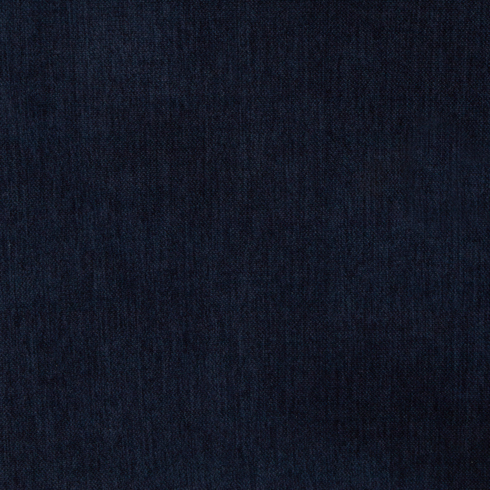 Box Cushion Slipcovered Ottoman, Stain Resistant Performance Fabric, Navy Blue