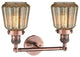 Chatham 2-Light Bath Fixture, Mercury Fluted Glass, Antique Copper