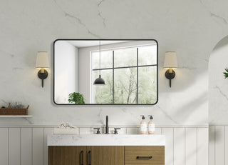 Home Living Contour Metal Rectangle Mirror 30x48, Black