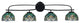 Cavella 4 Light Bath Bar, Matte Black Finish, 7" Turquoise Cypress Art Glass