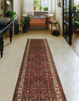 Fine Vintage Distressed Gala Charcoal/Ivory Runner, 3'8 x 16'5