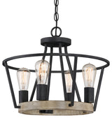 Quoizel BRT2817 Brockton 4 Light 18"W Wood Chandelier - Grey Ash