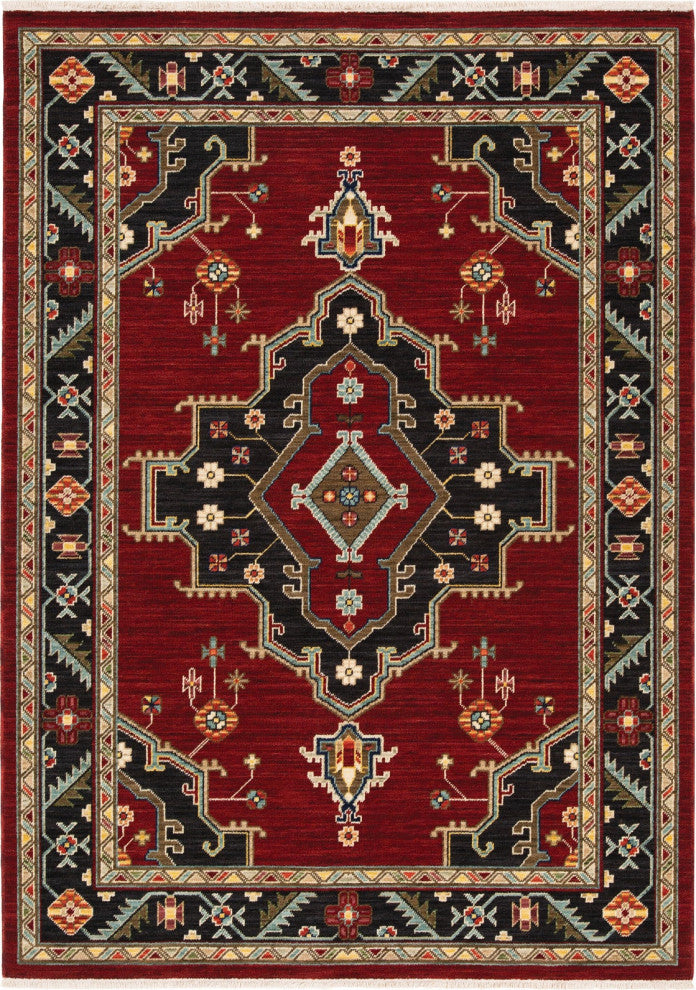 Oriental Weavers Lilihan 092R6 Red/Black Area Rug 6' 7'' X  9' 6''