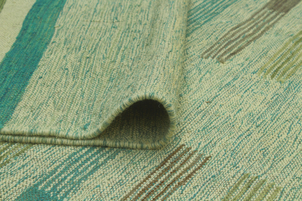 Winchester Kilim Habibeh Blue/Ivory Rug, 8'11x11'9