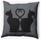 20" x 20" Conniving Cats Indoor/Outdoor Polyester Throw Pillow, Steel Gray