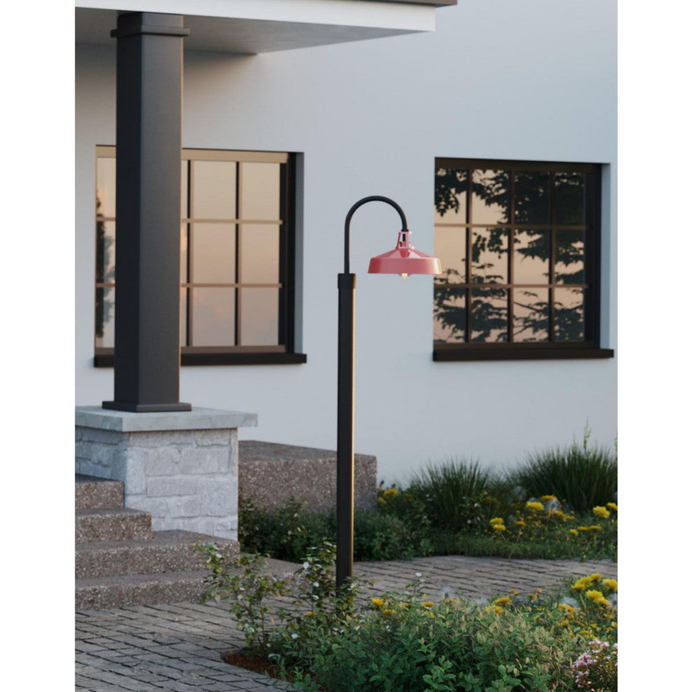 Cedar Springs 1-Light Red Metal Shade Farmhouse Outdoor Post Lantern