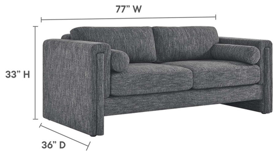 Modway Visible Upholstered Modern Polyester Fabric Sofa in Gray