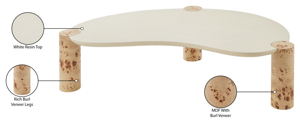 Thor Coffee Table, Natural, 59.5" W x 36" D x 16" H