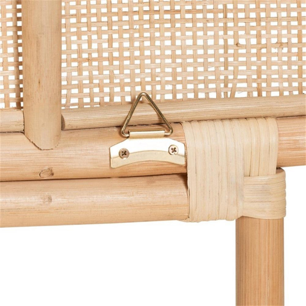 Baxton Studio Reegan Natural Brown Rattan Queen Size Standalone Headboard