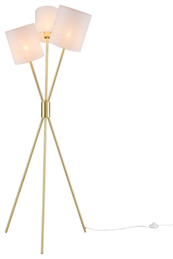 Alexa 3-Light Floor Lamp Gold