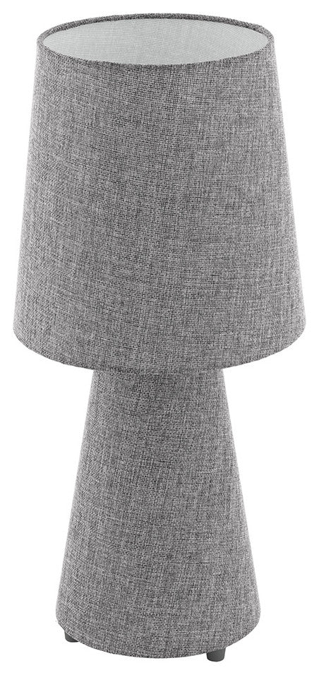 Carpara, 2-Light Table Lamp, Gray Finish, Gray Fabric Shade
