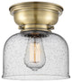Large Bell 1-Light Flush Mount, Antique Brass, Seedy