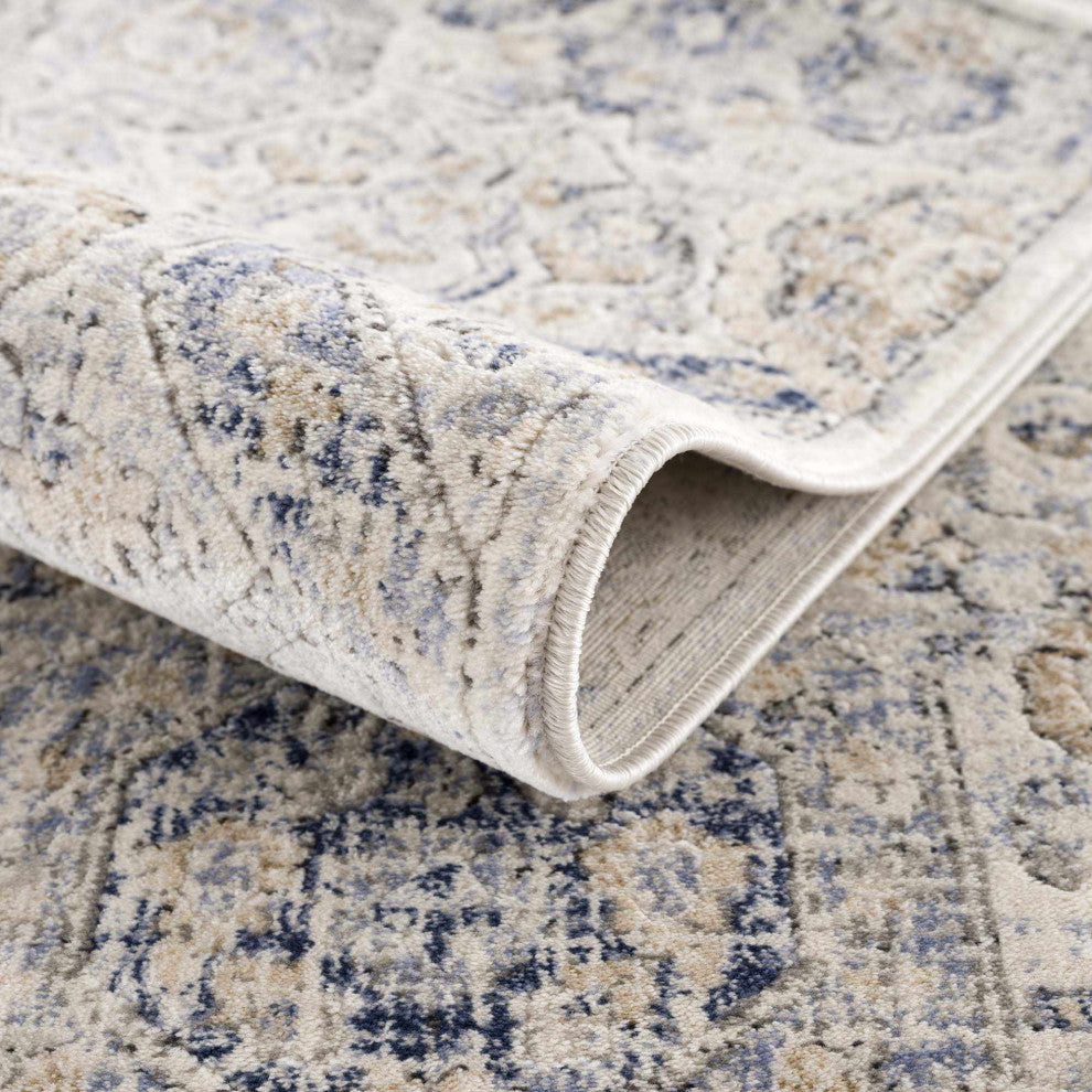 Hauteloom Parkerfield Blue Area Rug, Cream/Blue, 2'x2'11"