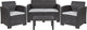 4 Piece Outdoor Faux Rattan Chair, Loveseat and Table Set, Dark Gray