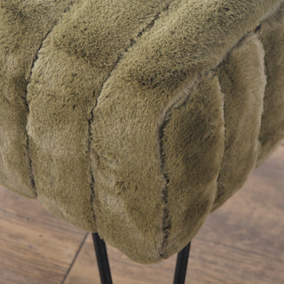 Serenta Super Mink Ottoman, Olive, 19''x13''x17''