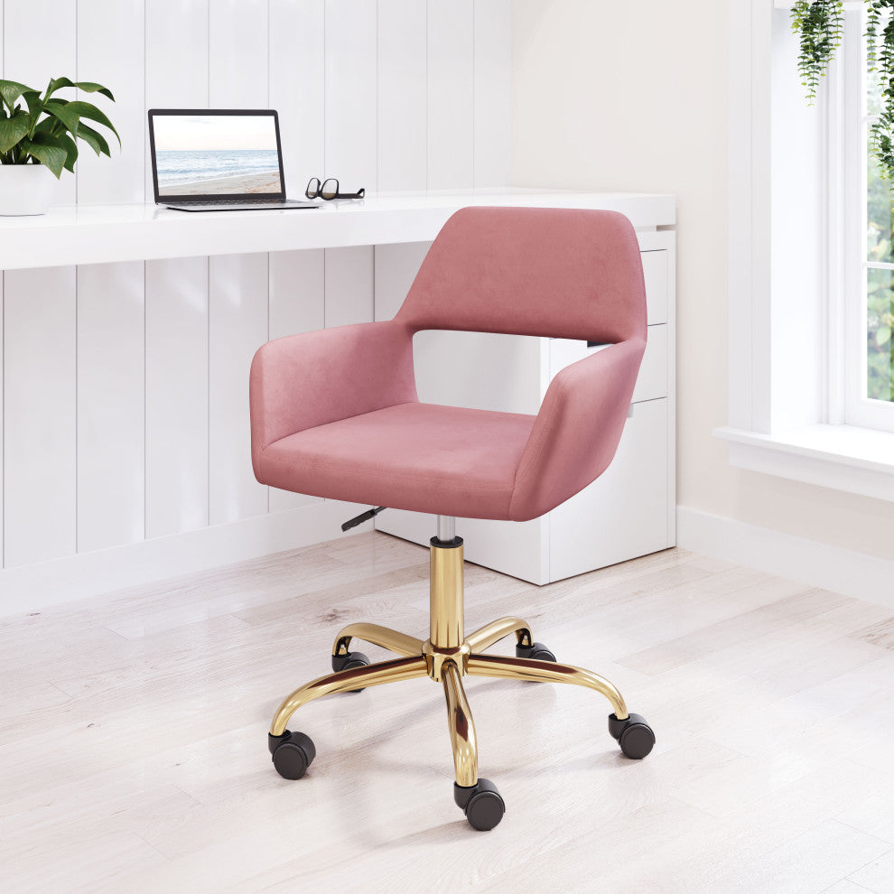 Athair Office Chair Pink/Gold