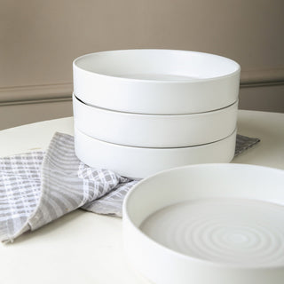 Stone Lain Elica Stoneware 12 Piece Dinnerware Set, White
