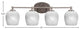 Capri 4-Light Bath Bar, Brushed Nickel/White Marble