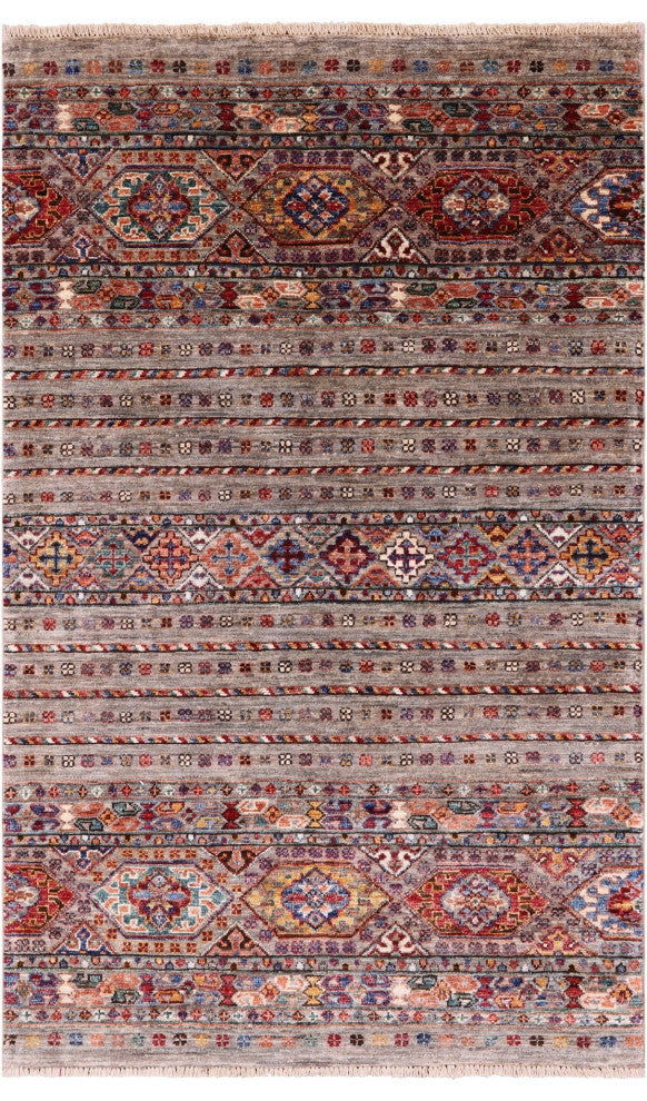3' 3" X 5' 3" Hand Knotted Khorjin Super Kazak Rug Q11072