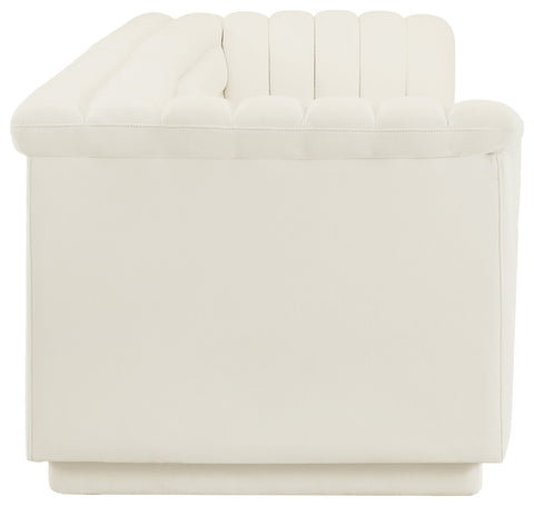 Cascade Upholstered Modular Sofa, Cream, Velvet, Straight Sofa